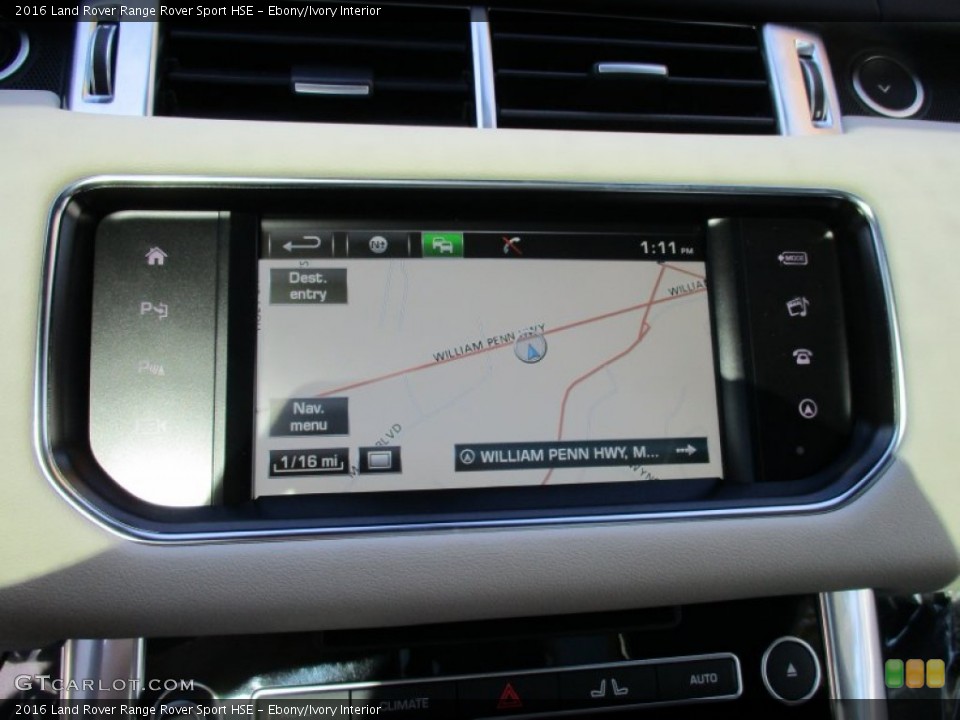 Ebony/Ivory Interior Navigation for the 2016 Land Rover Range Rover Sport HSE #108057820