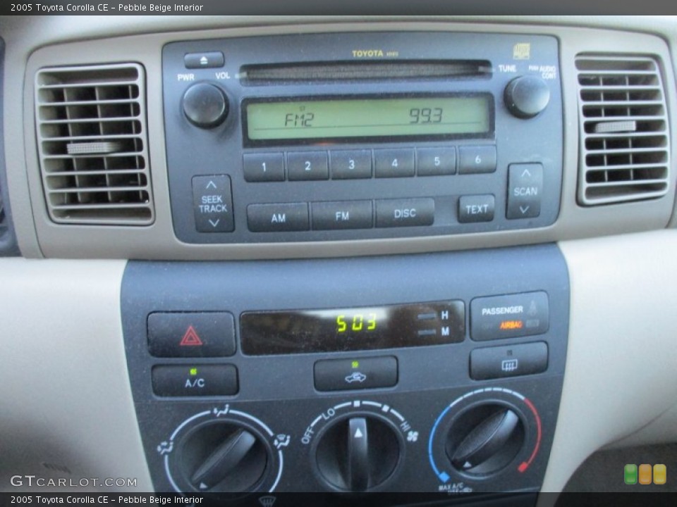 Pebble Beige Interior Controls for the 2005 Toyota Corolla CE #108059806