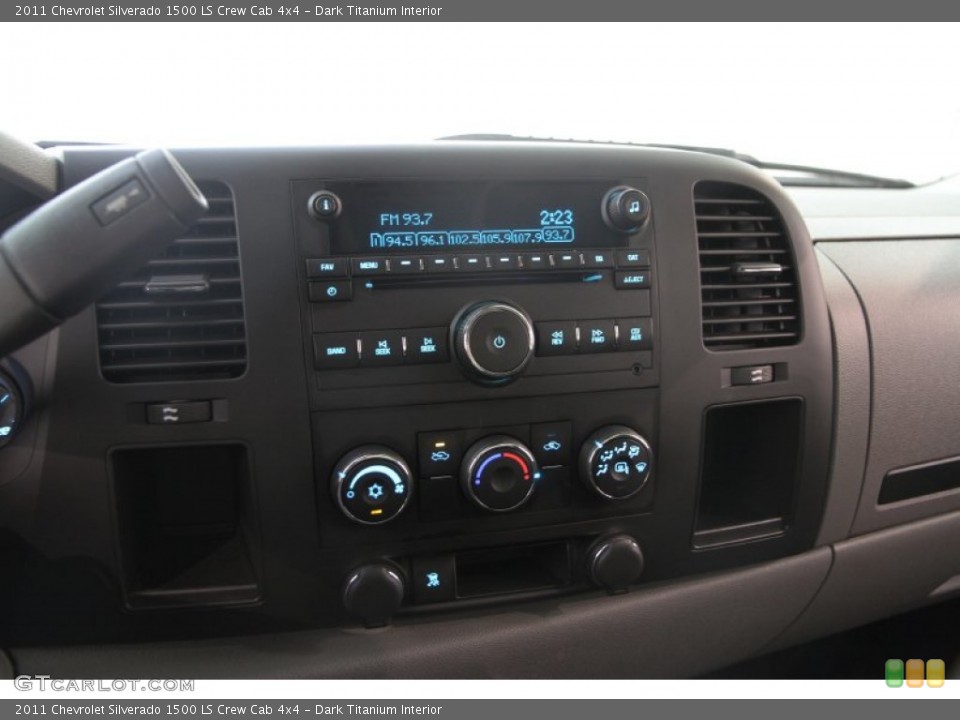 Dark Titanium Interior Controls for the 2011 Chevrolet Silverado 1500 LS Crew Cab 4x4 #108065711