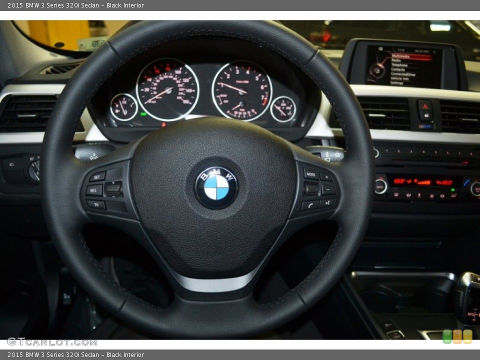 Black Interior Steering Wheel for the 2015 BMW 3 Series 320i Sedan #108067687