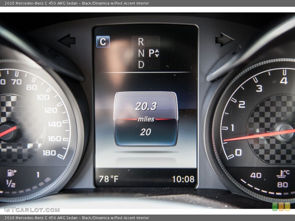Black/Dinamica w/Red Accent Interior Gauges for the 2016 Mercedes-Benz C 450 AMG Sedan #108074116