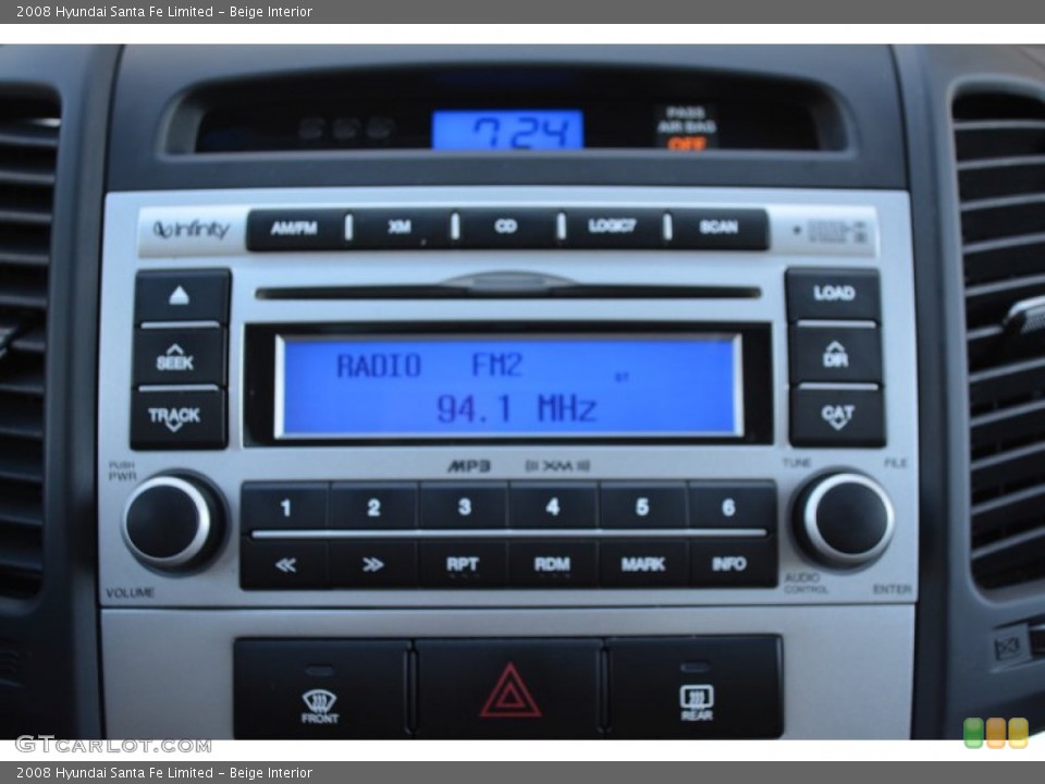 Beige Interior Audio System for the 2008 Hyundai Santa Fe Limited #108076969