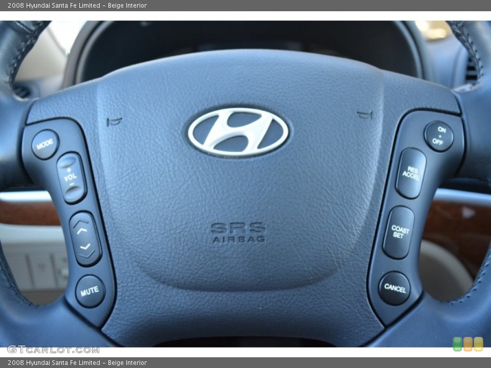 Beige Interior Steering Wheel for the 2008 Hyundai Santa Fe Limited #108077077
