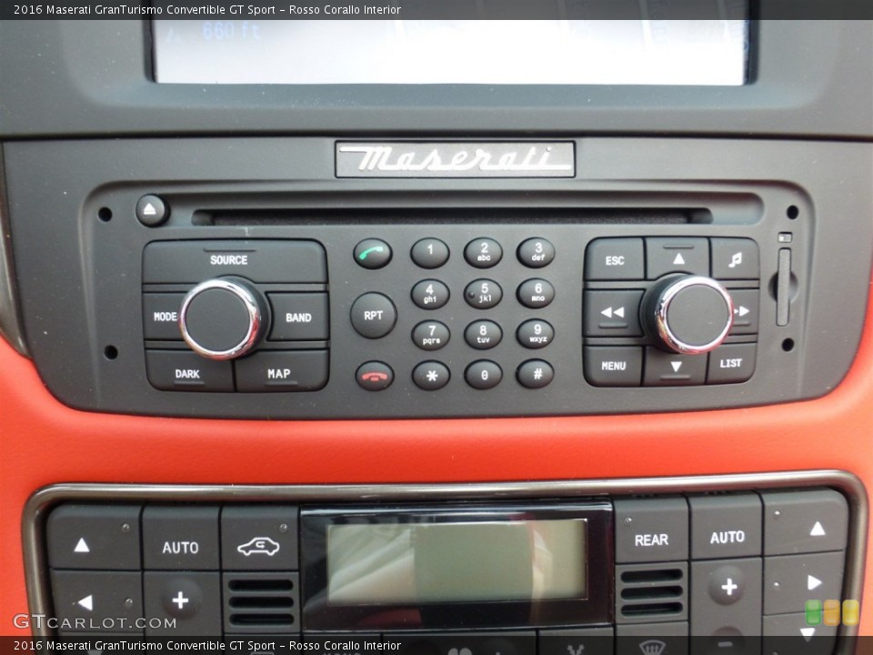 Rosso Corallo Interior Controls for the 2016 Maserati GranTurismo Convertible GT Sport #108078718
