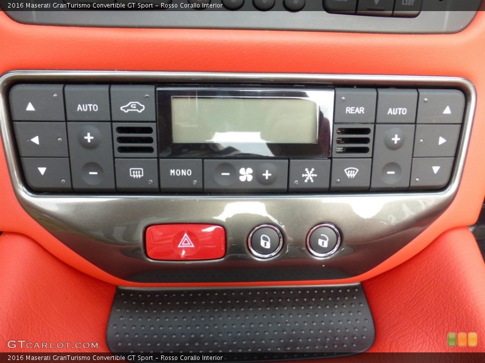 Rosso Corallo Interior Controls for the 2016 Maserati GranTurismo Convertible GT Sport #108078760