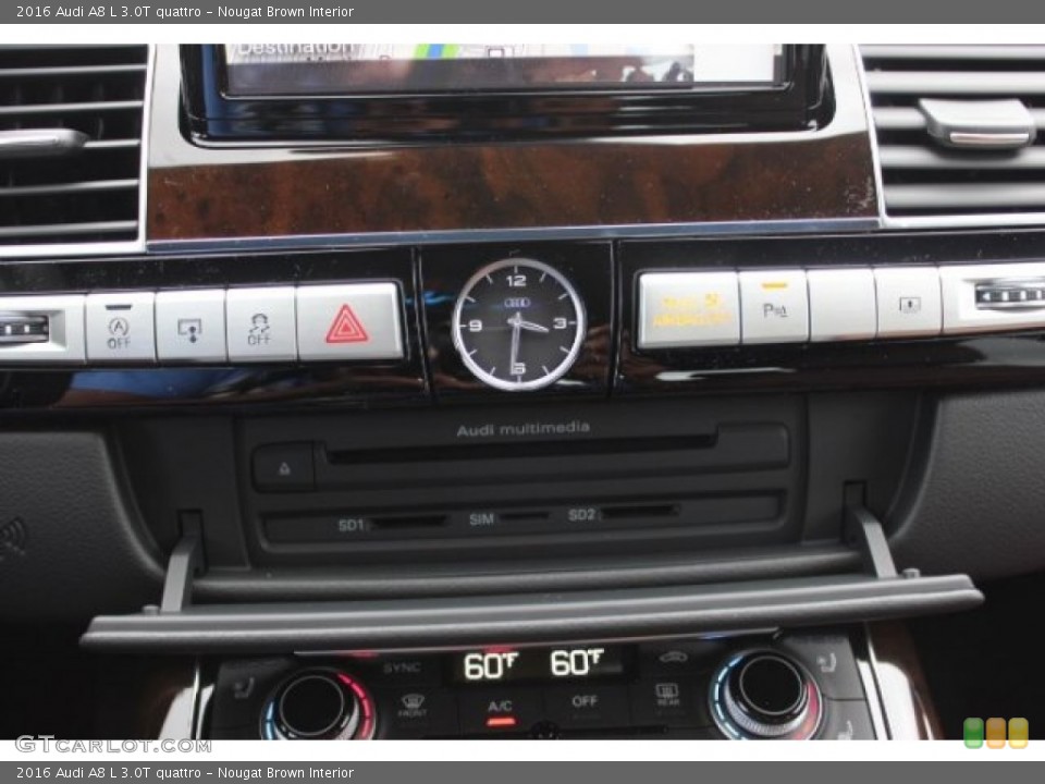 Nougat Brown Interior Controls for the 2016 Audi A8 L 3.0T quattro #108098775