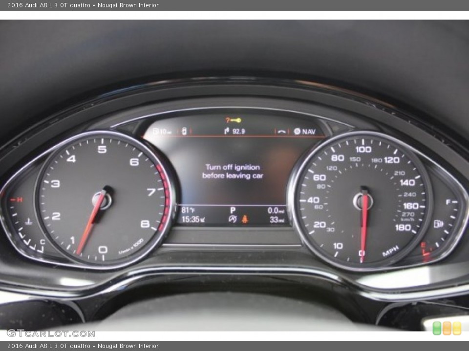 Nougat Brown Interior Gauges for the 2016 Audi A8 L 3.0T quattro #108099306