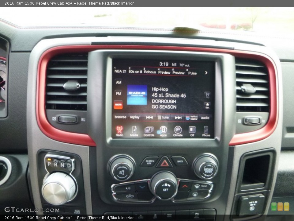 Rebel Theme Red/Black Interior Controls for the 2016 Ram 1500 Rebel Crew Cab 4x4 #108112110