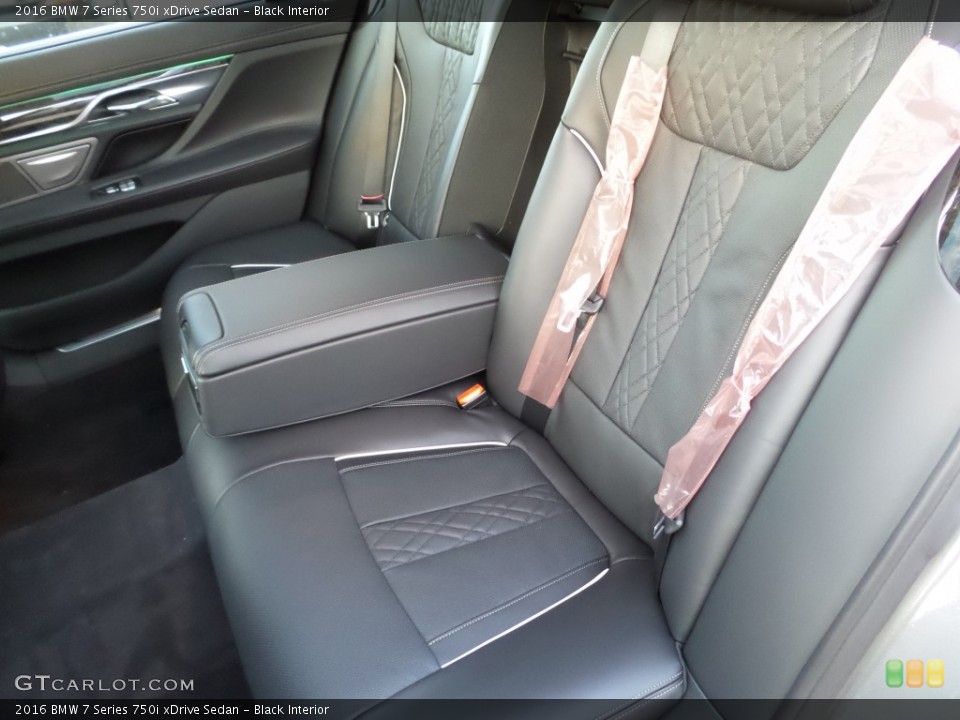 Black Interior Rear Seat for the 2016 BMW 7 Series 750i xDrive Sedan #108120402