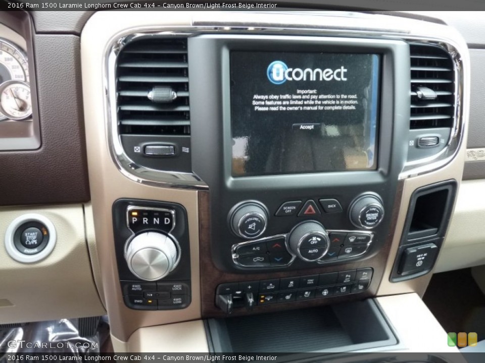 Canyon Brown/Light Frost Beige Interior Controls for the 2016 Ram 1500 Laramie Longhorn Crew Cab 4x4 #108123450