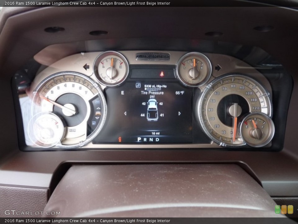 Canyon Brown/Light Frost Beige Interior Gauges for the 2016 Ram 1500 Laramie Longhorn Crew Cab 4x4 #108123534