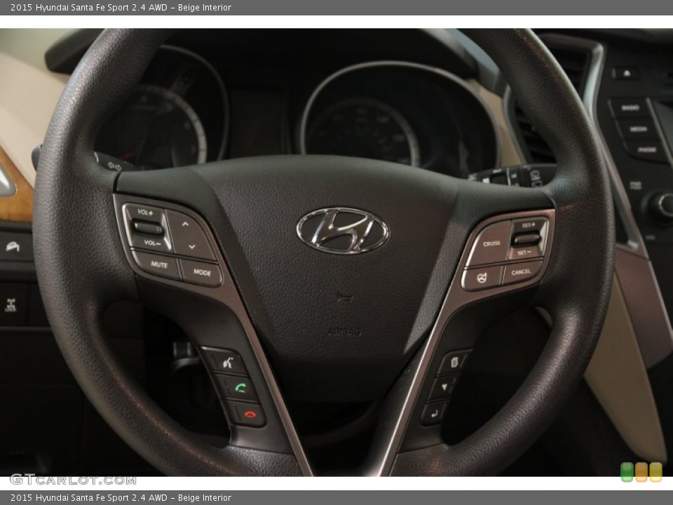 Beige Interior Steering Wheel for the 2015 Hyundai Santa Fe Sport 2.4 AWD #108152315
