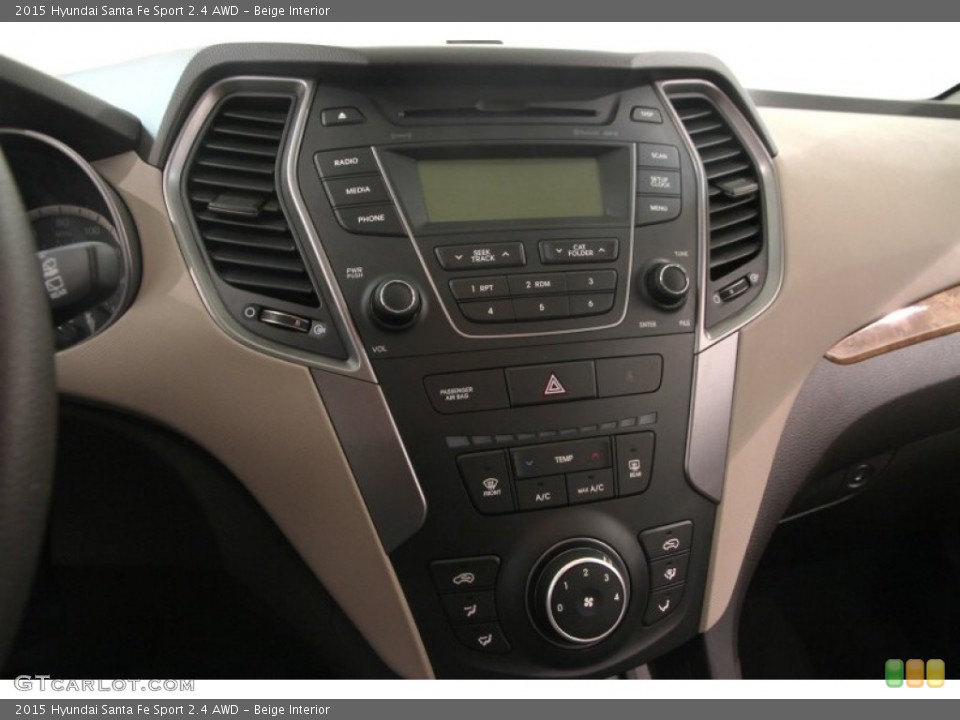 Beige Interior Controls for the 2015 Hyundai Santa Fe Sport 2.4 AWD #108152335