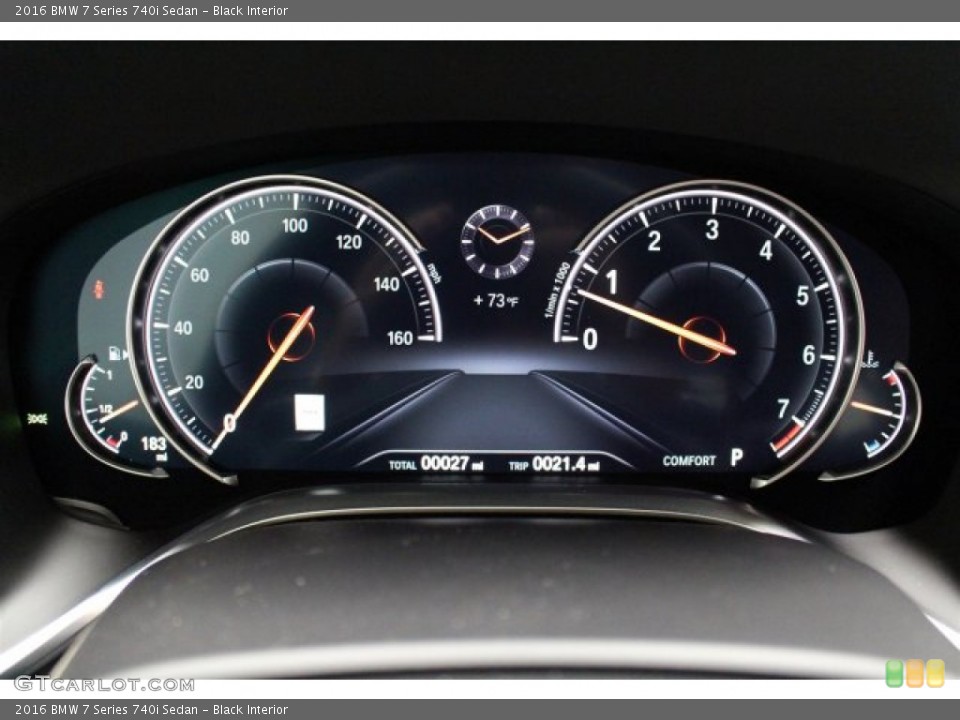 Black Interior Gauges for the 2016 BMW 7 Series 740i Sedan #108157111