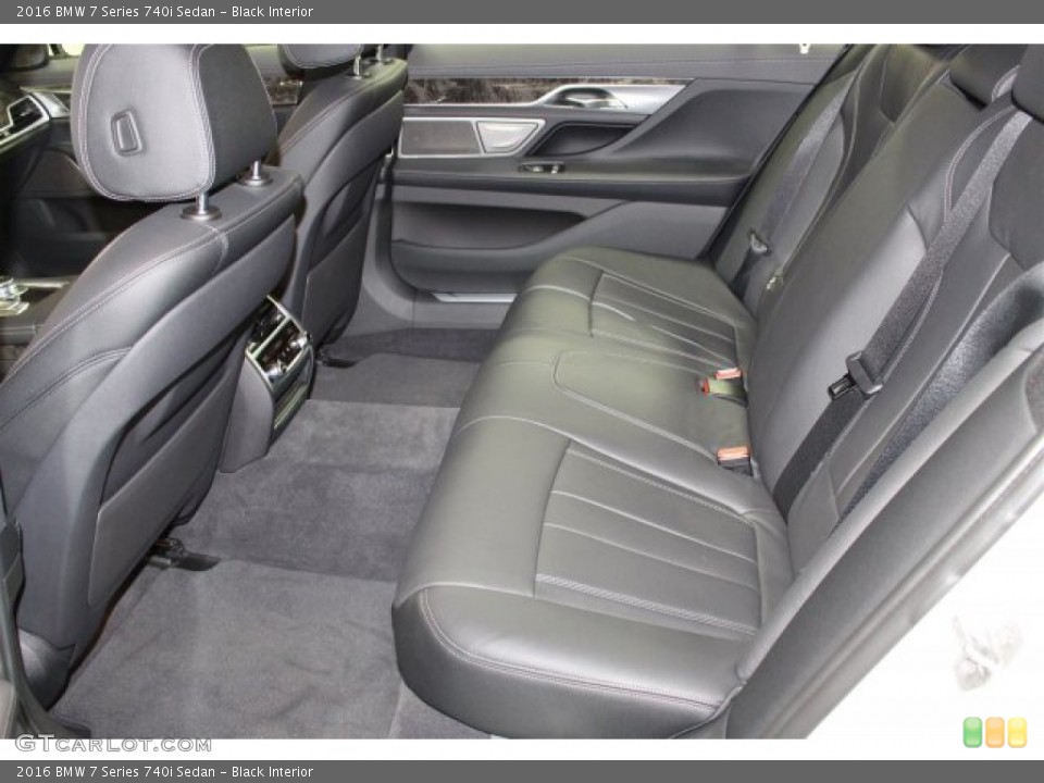 Black Interior Rear Seat for the 2016 BMW 7 Series 740i Sedan #108157135