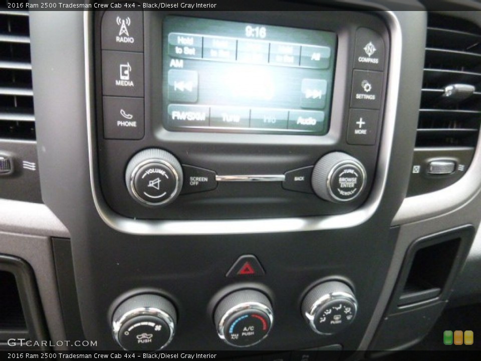 Black/Diesel Gray Interior Controls for the 2016 Ram 2500 Tradesman Crew Cab 4x4 #108194309