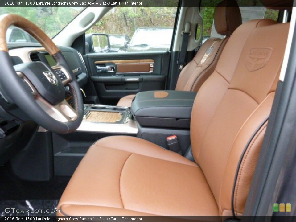 Black/Cattle Tan Interior Photo for the 2016 Ram 1500 Laramie Longhorn Crew Cab 4x4 #108194849