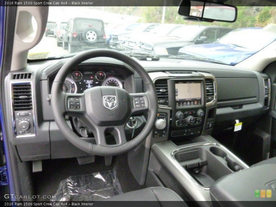 Black Interior Dashboard for the 2016 Ram 1500 Sport Crew Cab 4x4 #108196157