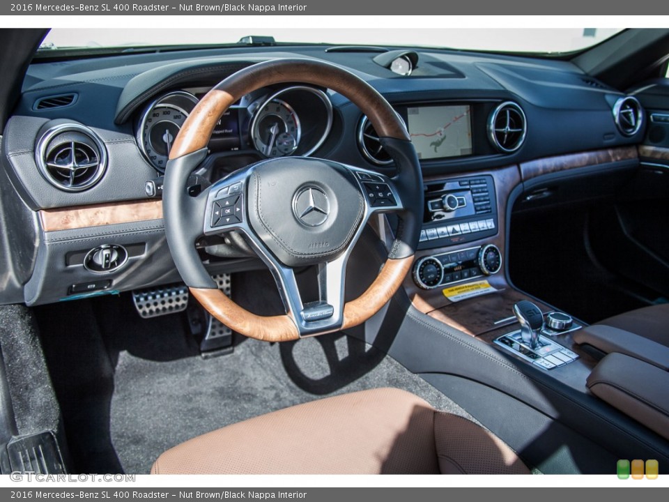 Nut Brown/Black Nappa Interior Photo for the 2016 Mercedes-Benz SL 400 Roadster #108197948