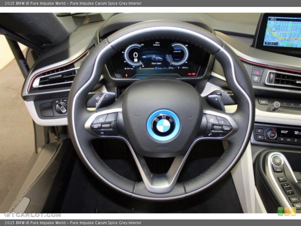 Pure Impulse Carum Spice Grey Interior Steering Wheel for the 2015 BMW i8 Pure Impulse World #108201687