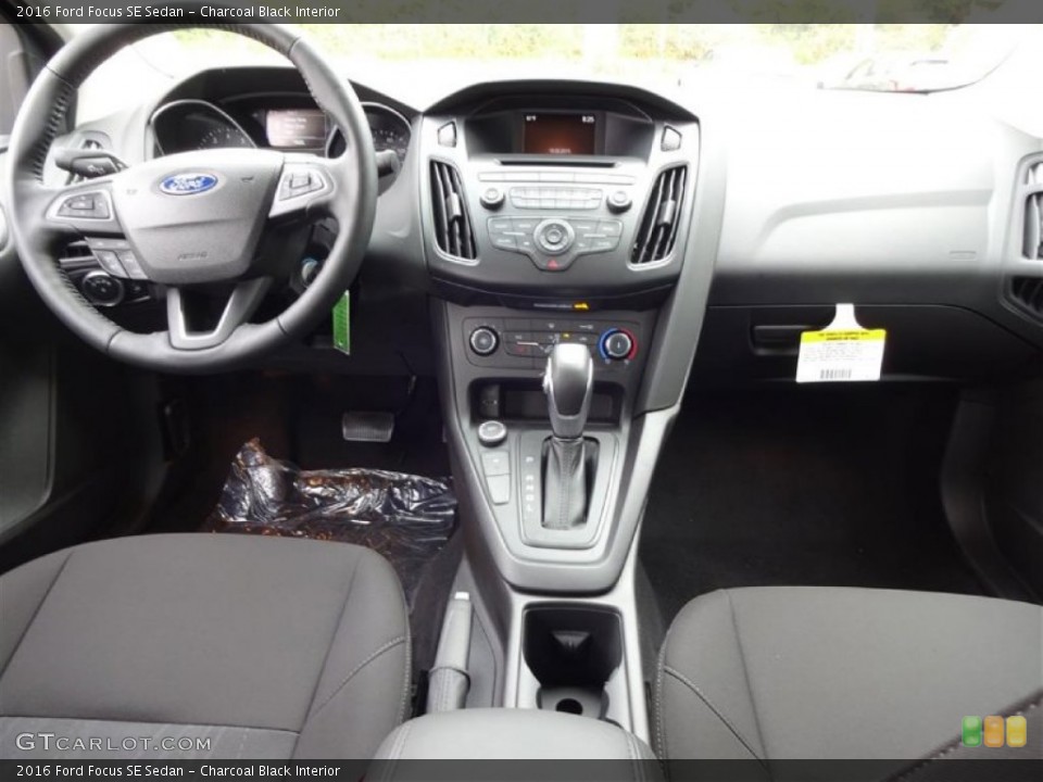 Charcoal Black Interior Dashboard for the 2016 Ford Focus SE Sedan #108202641