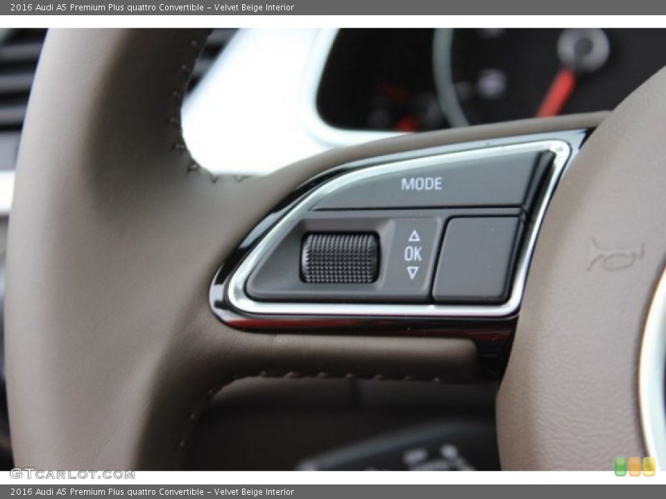 Velvet Beige Interior Controls for the 2016 Audi A5 Premium Plus quattro Convertible #108204437