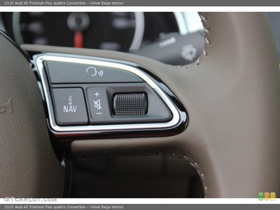 Velvet Beige Interior Controls for the 2016 Audi A5 Premium Plus quattro Convertible #108204446