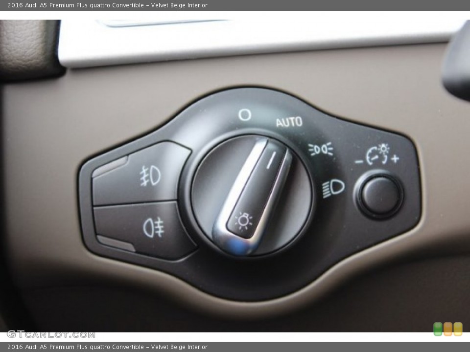 Velvet Beige Interior Controls for the 2016 Audi A5 Premium Plus quattro Convertible #108204456