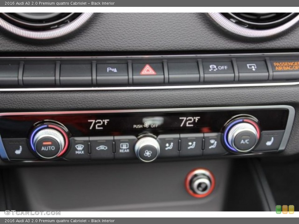 Black Interior Controls for the 2016 Audi A3 2.0 Premium quattro Cabriolet #108204790