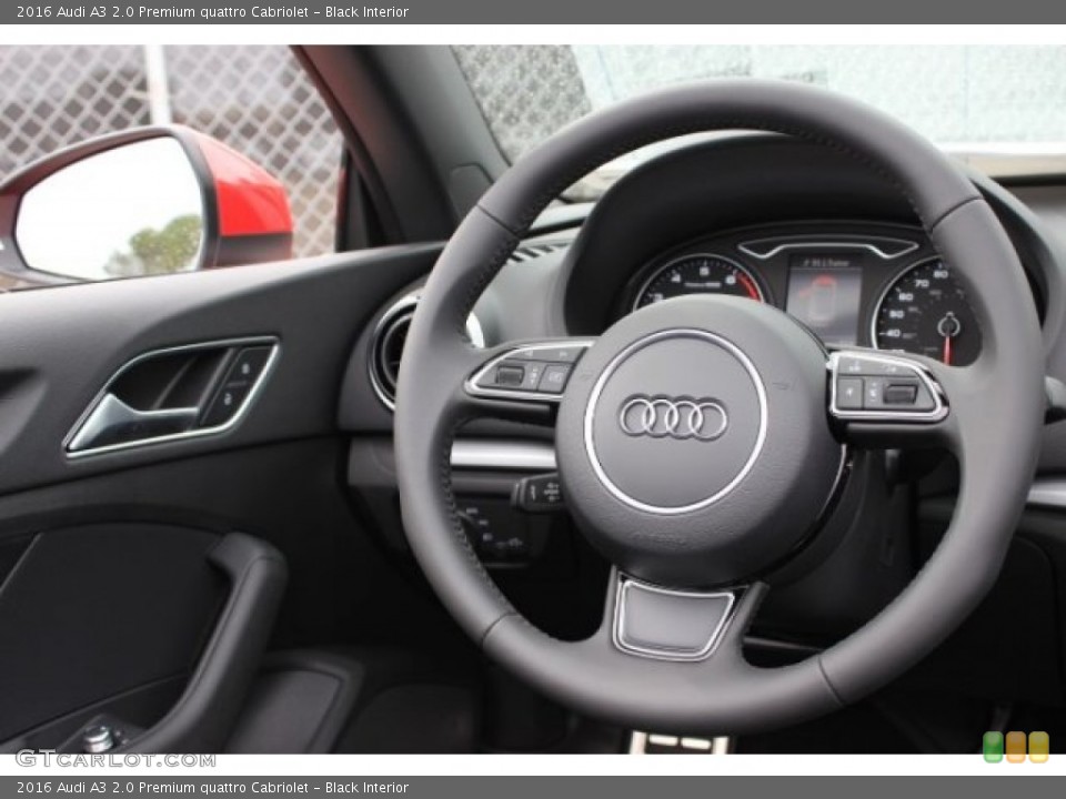 Black Interior Steering Wheel for the 2016 Audi A3 2.0 Premium quattro Cabriolet #108204829