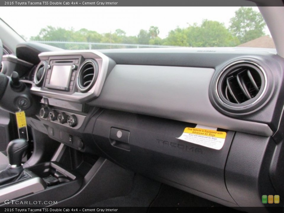 Cement Gray Interior Dashboard for the 2016 Toyota Tacoma TSS Double Cab 4x4 #108220920