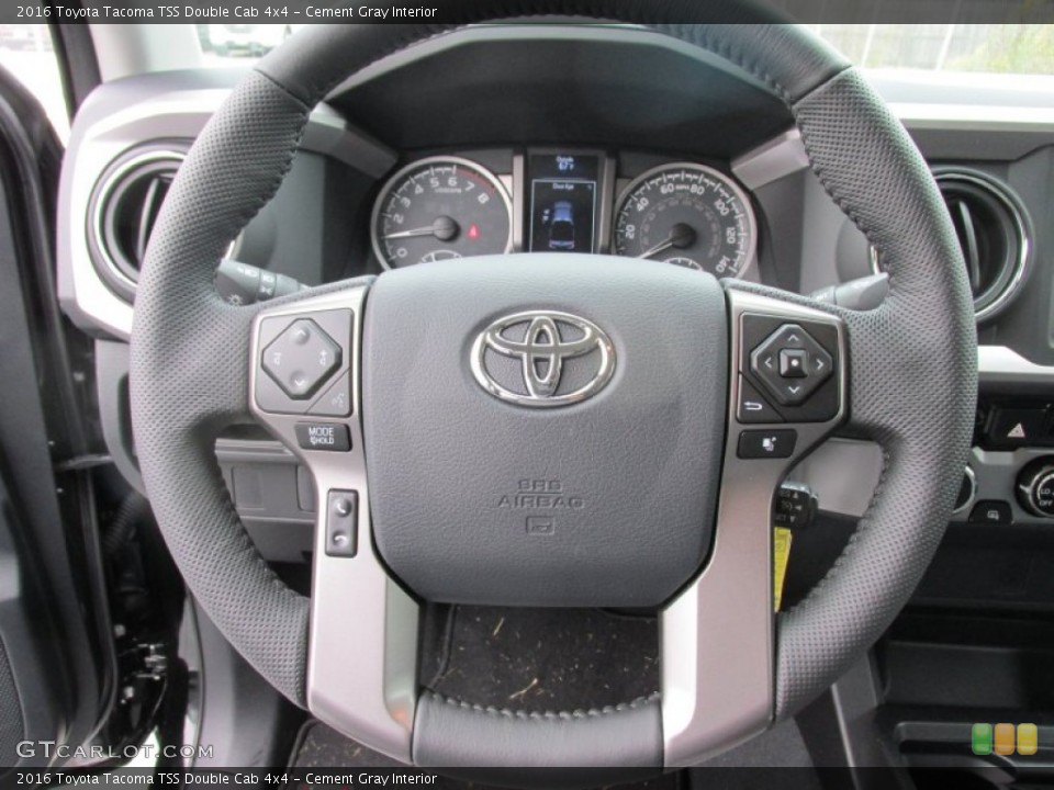 Cement Gray Interior Steering Wheel for the 2016 Toyota Tacoma TSS Double Cab 4x4 #108221211