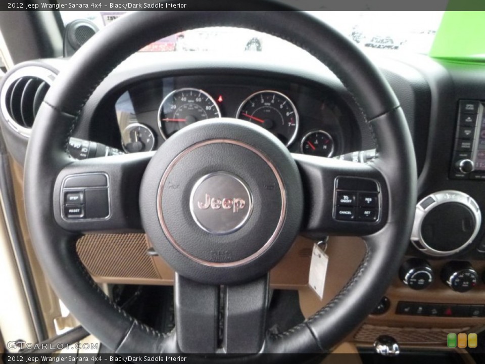 Black/Dark Saddle Interior Steering Wheel for the 2012 Jeep Wrangler Sahara 4x4 #108231981