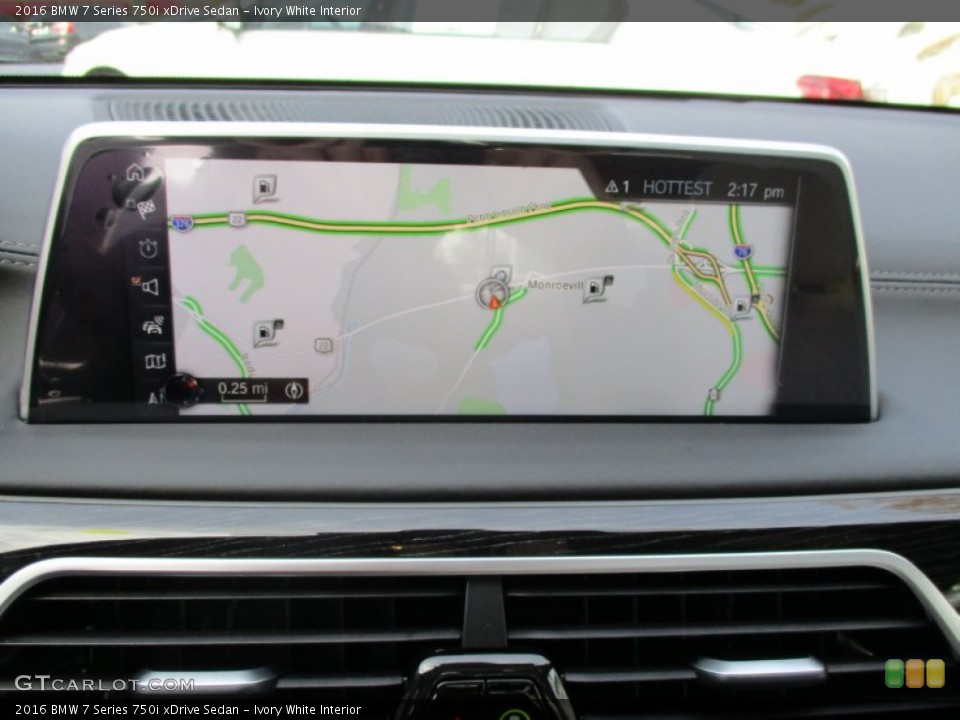 Ivory White Interior Navigation for the 2016 BMW 7 Series 750i xDrive Sedan #108234585