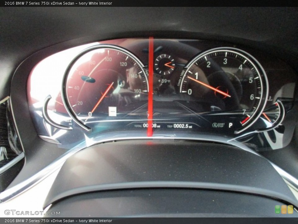 Ivory White Interior Gauges for the 2016 BMW 7 Series 750i xDrive Sedan #108234654