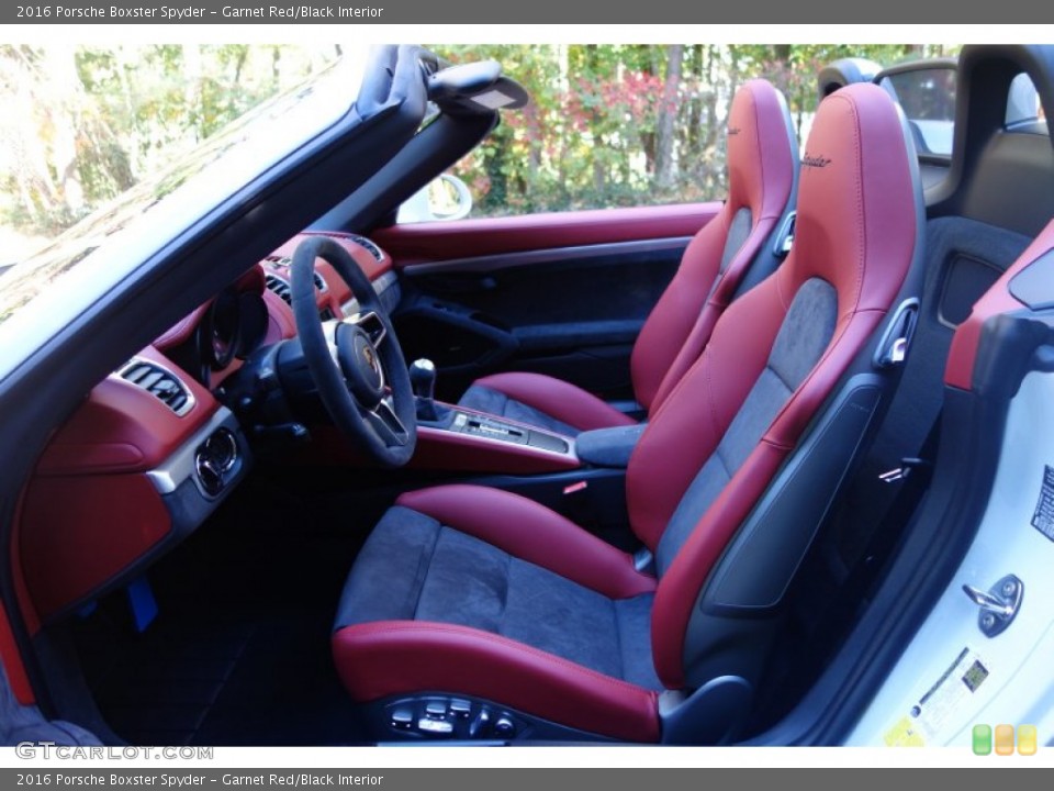 Garnet Red/Black Interior Front Seat for the 2016 Porsche Boxster Spyder #108247785