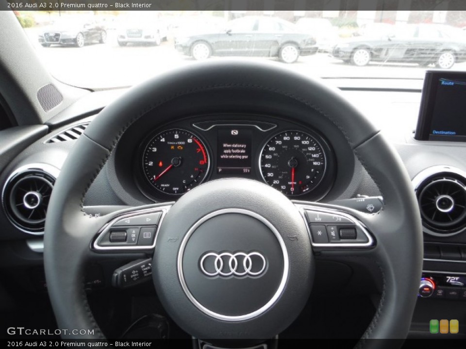 Black Interior Steering Wheel for the 2016 Audi A3 2.0 Premium quattro #108262769