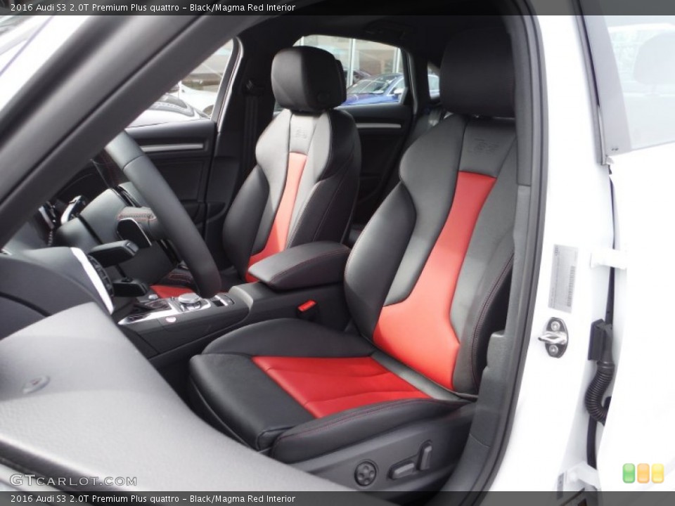 Black/Magma Red Interior Front Seat for the 2016 Audi S3 2.0T Premium Plus quattro #108263495