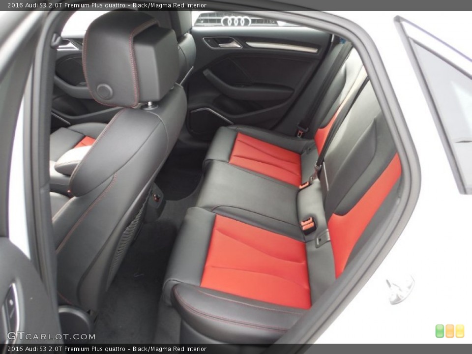 Black/Magma Red Interior Rear Seat for the 2016 Audi S3 2.0T Premium Plus quattro #108263813