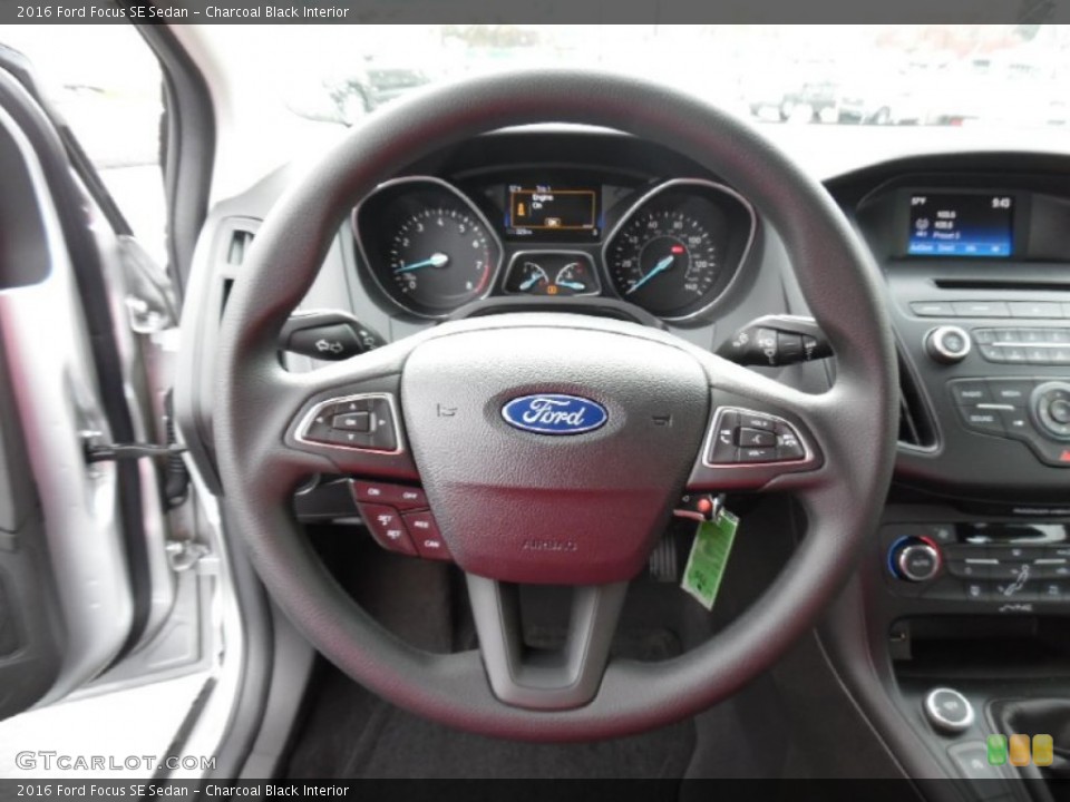 Charcoal Black Interior Steering Wheel for the 2016 Ford Focus SE Sedan #108264263
