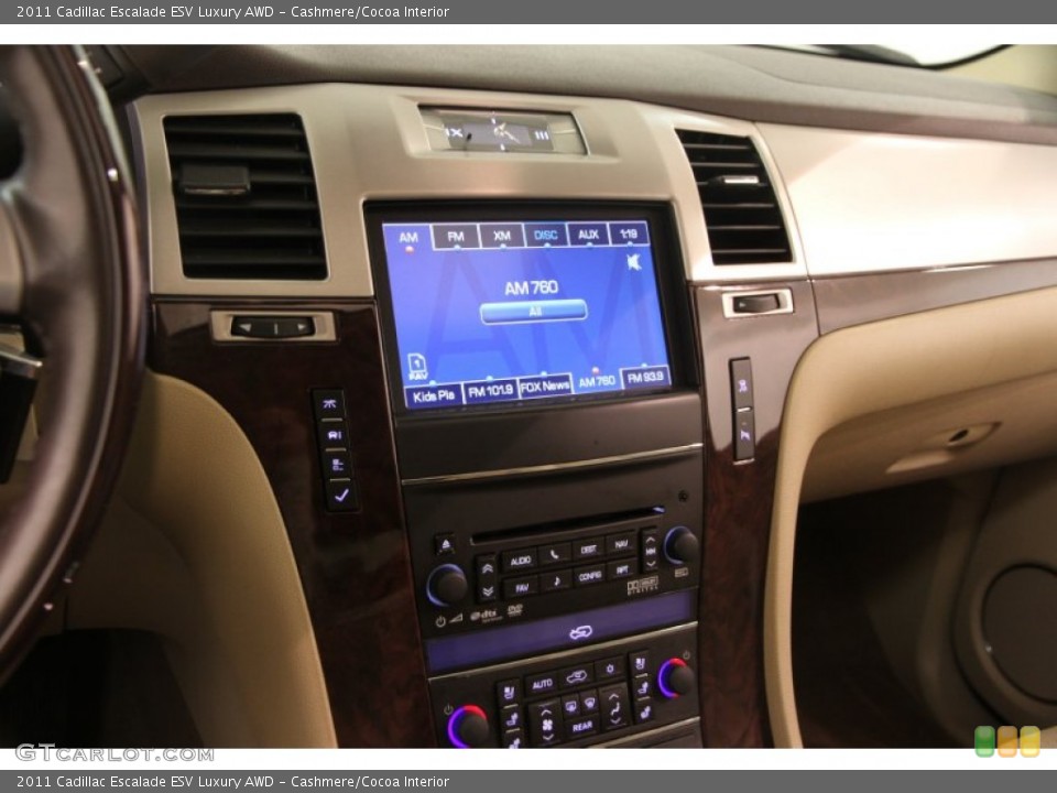Cashmere/Cocoa Interior Controls for the 2011 Cadillac Escalade ESV Luxury AWD #108275396
