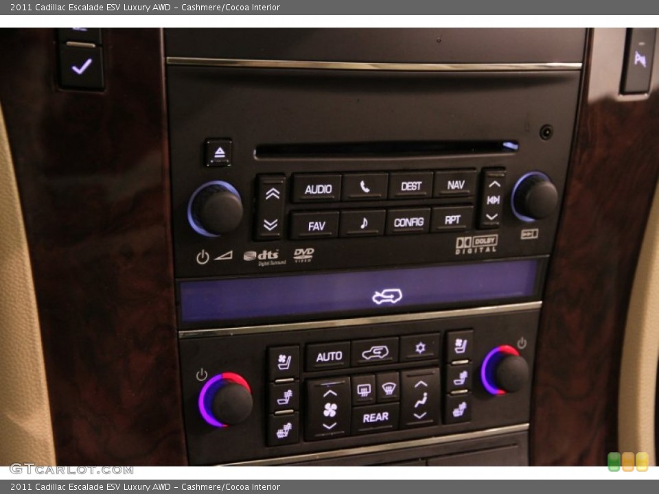 Cashmere/Cocoa Interior Controls for the 2011 Cadillac Escalade ESV Luxury AWD #108275411