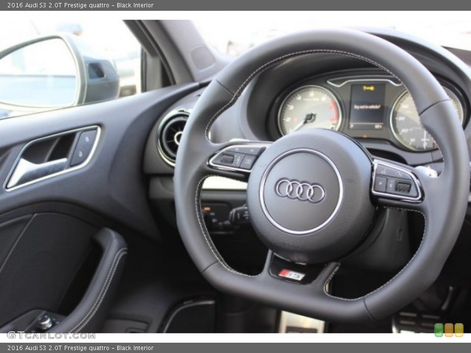 Black Interior Steering Wheel for the 2016 Audi S3 2.0T Prestige quattro #108277430