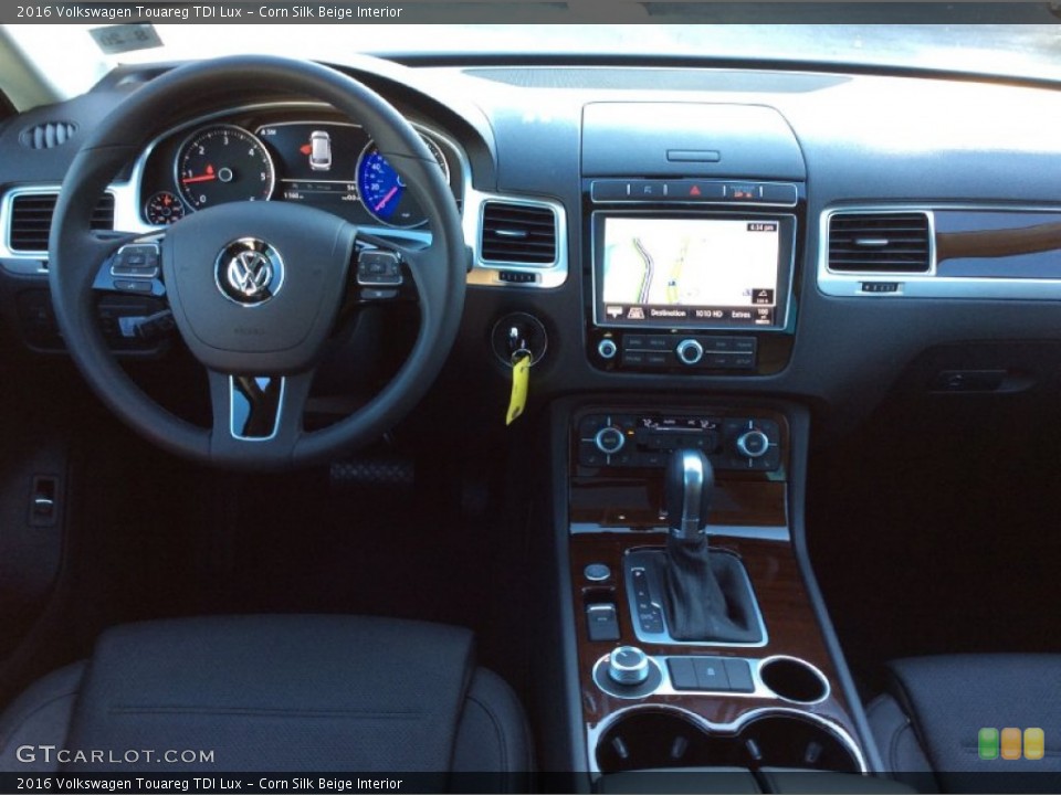 Corn Silk Beige Interior Dashboard for the 2016 Volkswagen Touareg TDI Lux #108280727