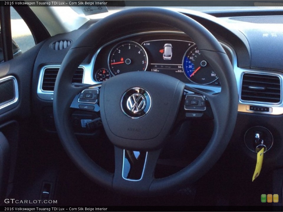 Corn Silk Beige Interior Steering Wheel for the 2016 Volkswagen Touareg TDI Lux #108280772