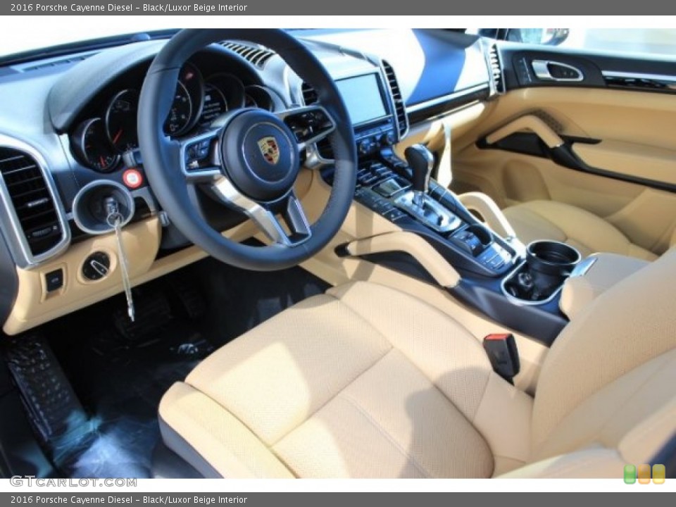 Black/Luxor Beige Interior Prime Interior for the 2016 Porsche Cayenne Diesel #108309042