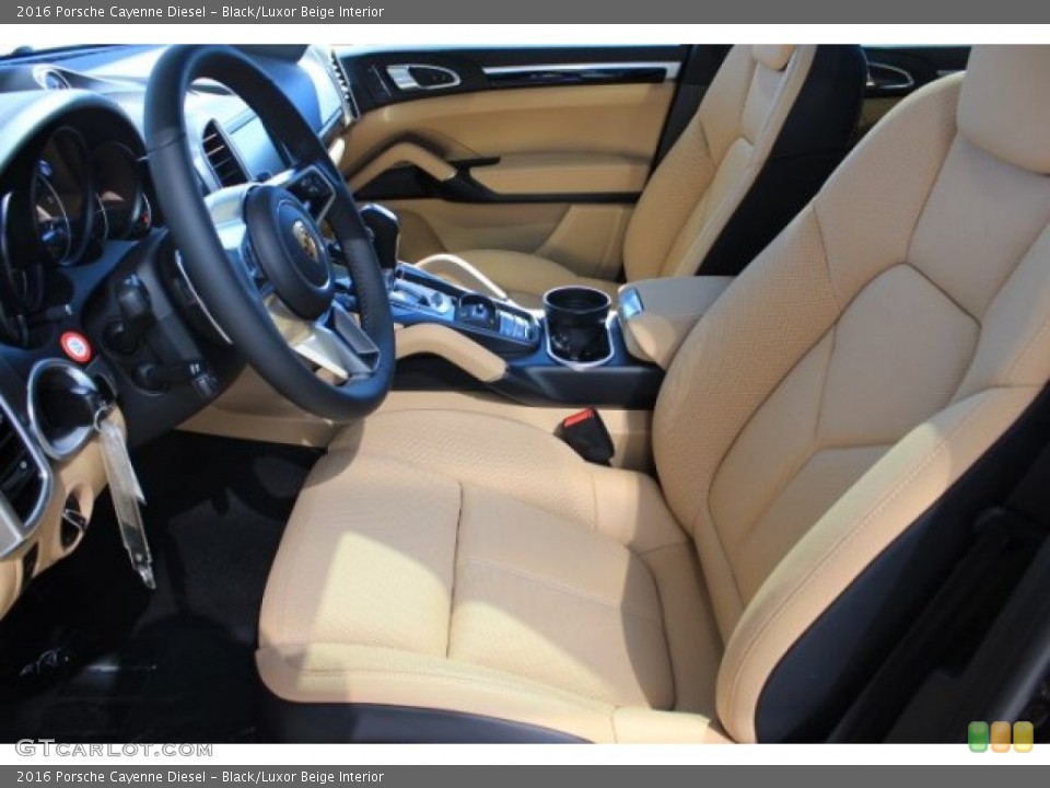 Black/Luxor Beige Interior Front Seat for the 2016 Porsche Cayenne Diesel #108309063
