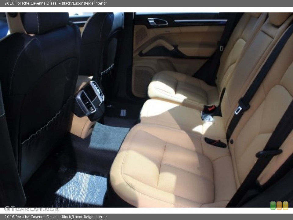 Black/Luxor Beige Interior Rear Seat for the 2016 Porsche Cayenne Diesel #108309390