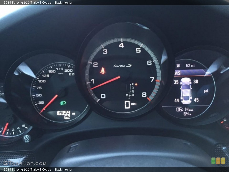 Black Interior Gauges for the 2014 Porsche 911 Turbo S Coupe #108317850