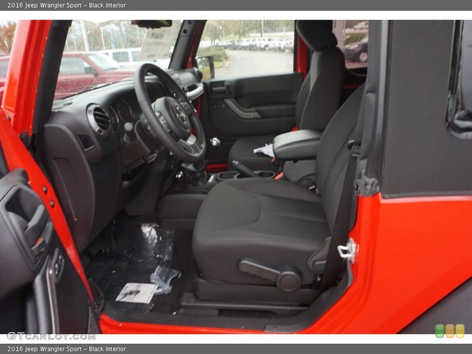 Black Interior Photo for the 2016 Jeep Wrangler Sport #108319782